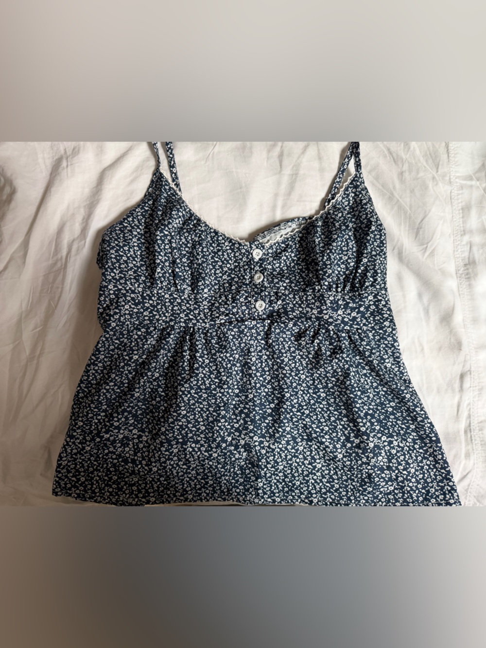 Amazon Navy Floral Button-Front Cami